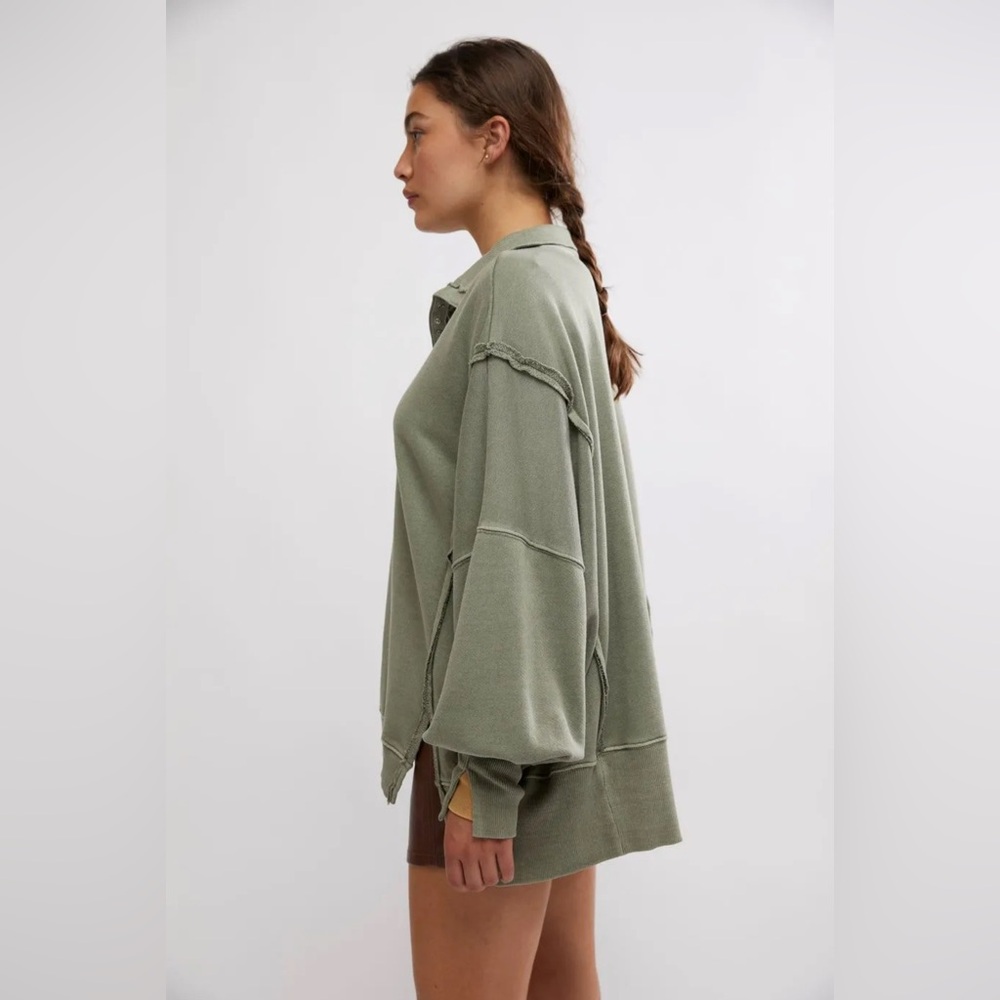 NWT Free People Henley Camden Sweatshirt - Picture 2 of 9